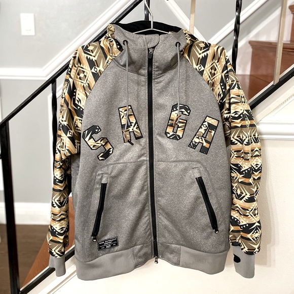 SAGA OUTERWEAR CO Hooded Logo ski Jacket - Picture 1 of 12